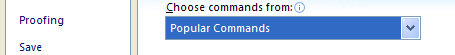 Then Click the Choose commands from list arrow