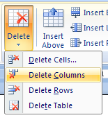 To delete Columns.