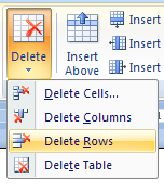 To delete Rows.