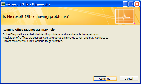 Click Continue, and then click Run Diagnostics.