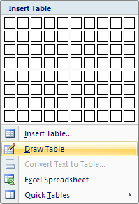 Then click Draw Table.