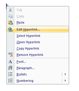 Then click Edit Hyperlink