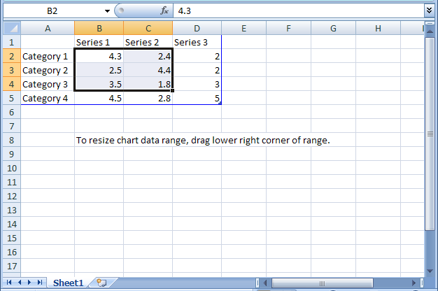 To select a range of cells, drag the pointer over the cells
