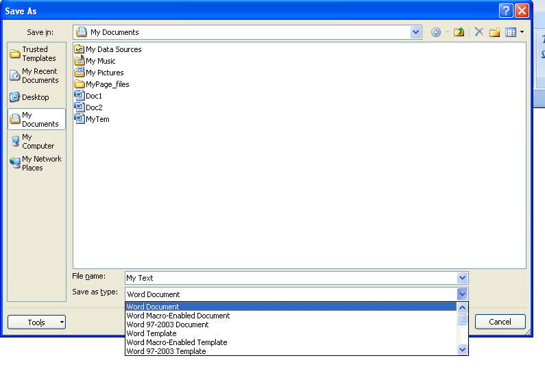 Export a File to Another Program Format Document Save « Editing