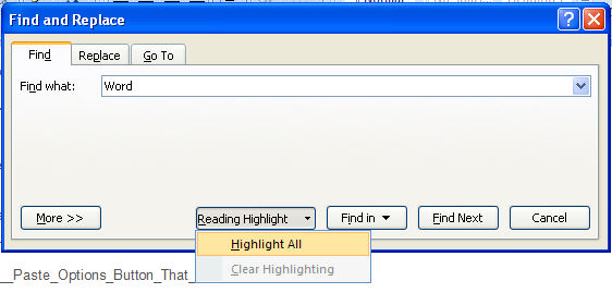 Click Highlight All.