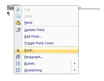 Format the text for the index