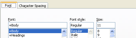 Click the Font tab.