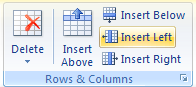 To insert left, click 'Insert Left'