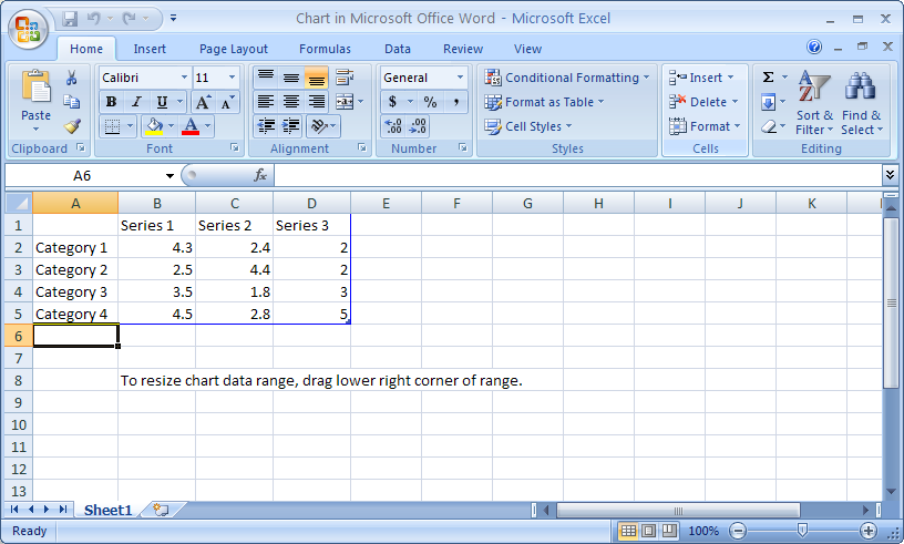 How To Make Chart In Word 2007