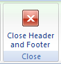When you're done, click the Close Header and Footer button.