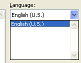Then click the Language list arrow, and then select a language.
