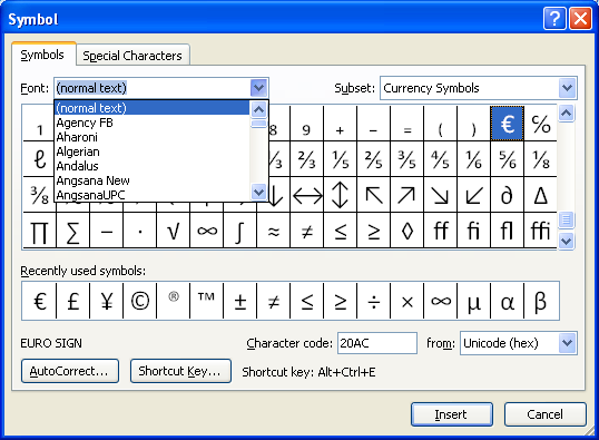 Insert Symbols And Special Characters Symbols Special Characters Documentation Microsoft Office Word 2007 Tutorial