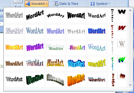 Click the WordArt button