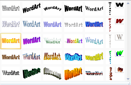 Then click one of the WordArt styles.