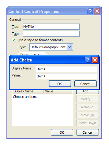 Type daily in the Display Name field of the Add Choice dialog box.