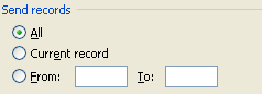 Specify the range of records you want to send, and then click OK.