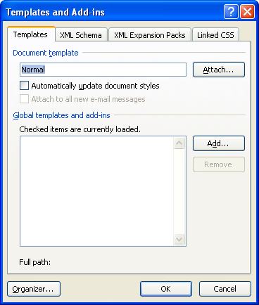 Load Unload Or Attach Templates Template Editing Microsoft Office Word 2007 Tutorial