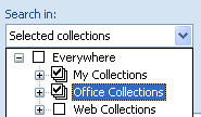 Then select the collections you want to search.