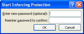 In the Start Enforcing Protection dialog box, select Password as the protection method.