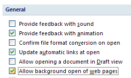 Then select the Allow background open of web pages