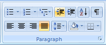 Decrease Indent: Click to decrease the indentation of the paragraph from the left page margin by one default tab stop(0.5 inches by default).