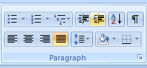 Increase Indent: Click to increase the indentation of the paragraph from the left page margin by one default tab stop (0.5 inches by default).