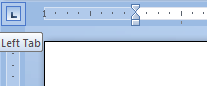 Click the Tab button on the horizontal ruler until it shows the type of tab stop you want.