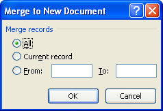 Specify the settings for the merged records