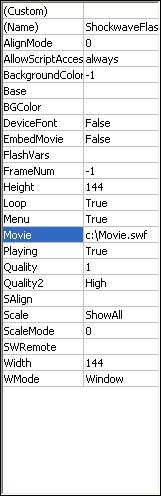 Then type full path and file name (c:\Movie.swf), or the URL to the Flash movie.