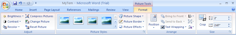 Click the Format tab under Picture Tools.