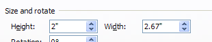 Enter a height and width size in inches.