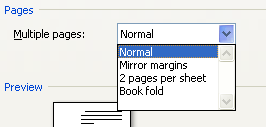 Then click the Multiple Pages list arrow