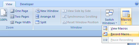 Then click View Macros on the menu.