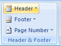 Then click the Header or Footer button