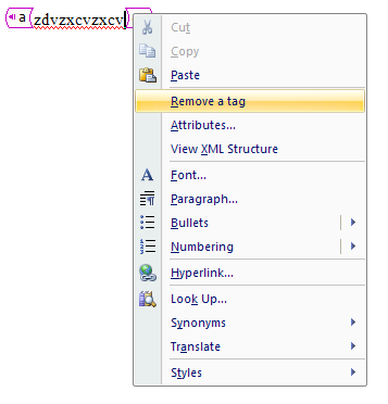 Remove An Xml Tag Quickly Xml Document Editing Microsoft Office Word 2007 Tutorial
