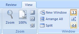 In the Window group, Click Reset Window to reset the window position.