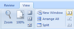 In the Window group, Click View Side By Side to compare two documents vertically.