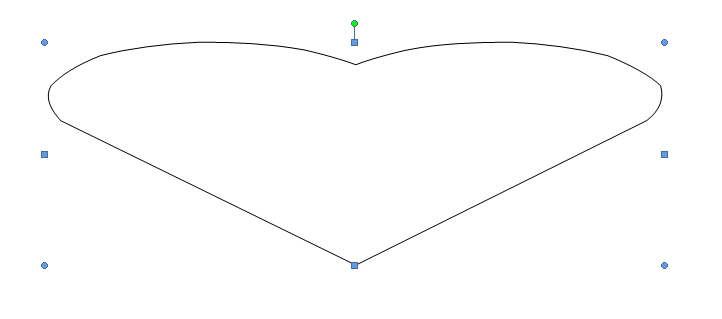 To resize the object vertically or horizontally, drag a sizing handle on the side of the selection box.