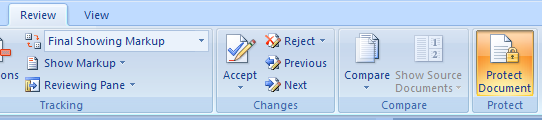 Click the Protect Document button