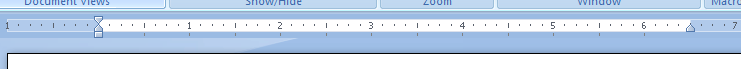 The horizontal ruler shows the length of the typing line.