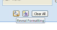 Then click the Reveal Formatting button.