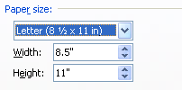 Click the Paper Size list arrow.