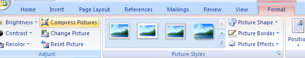 Click the Format tab under Picture Tools.