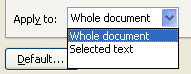 Then click This section, This point forward, or Whole document.