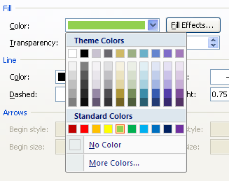 Click the Color list arrow