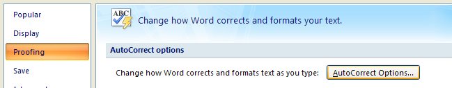 Then click AutoCorrect Options.