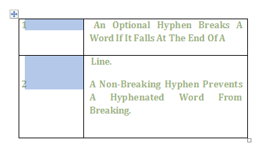 Select the table column and adjacent columns