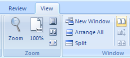 In the Window group, Click View Side By Side to compare two documents vertically.