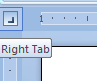 box drawings light up and left     Aligns text to the right of the tab stop