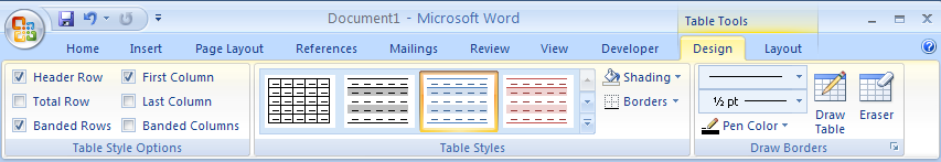 The second type is called a contextual tab: Picture Tools, Drawing, or Table. A contextual tab appears only when they are needed based on the type of task.